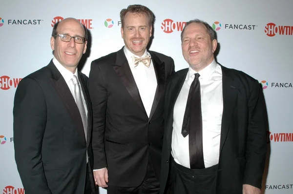 Matthew C. Blank med Robert Greenblatt og Harvey Weinstein - Stock-foto