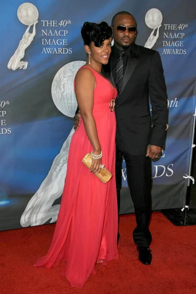 Omar Epps and wife Keisha — 图库照片