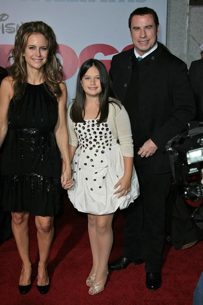 John travolta, żona kelly preston i córka ella bleu travolta — Zdjęcie stockowe