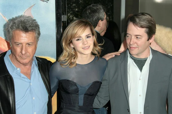 Dustin Hoffman with Emma Watson and Matthew Broderick — Stock Photo, Image