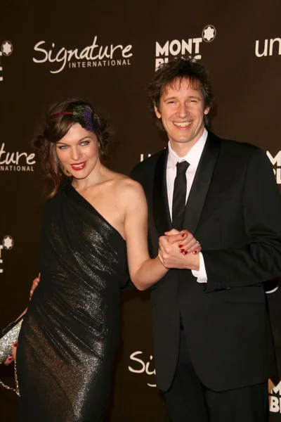 Milla Jovovich and Paul W.S. Anderson at the Montblanc 'Signature for Good' Charity Gala. Paramount Studios, Los Angeles, CA. 02-20-09 — Zdjęcie stockowe