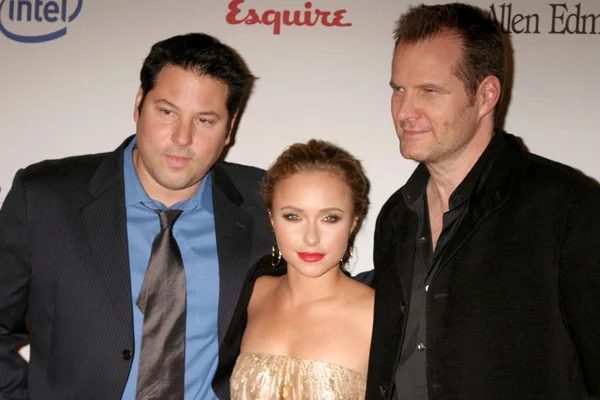 Greg Grunberg with Hayden Panettiere and Jack Coleman — Stock Photo, Image