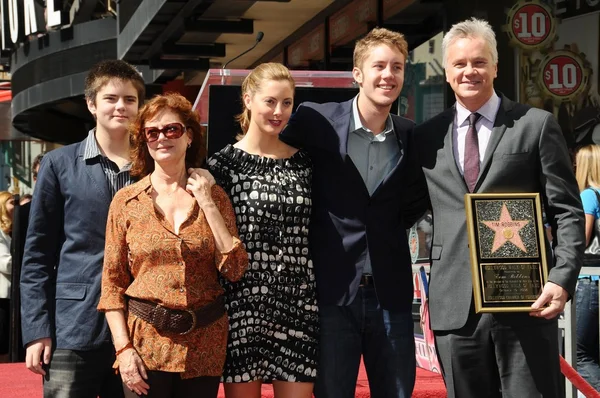 Susan Sarandon con Tim Robbins y su familia — Foto de Stock
