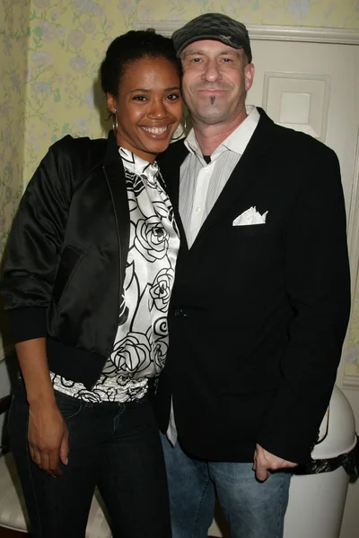 Naclaysia Majkut and Tommy Colavito at a party hosted by Theatre 68 to Announce the John Patrick Shanley Festival. Private Residence, Beverly Hills, CA. 02-23-09 — Stok fotoğraf