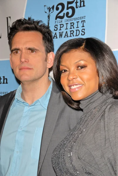 Matt Dillon and Taraji P. Henson at the 25th Film Independent Spirit Award Nominations Press Conference, Sofitel Hotel, Los Angeles, CA. 12-01-09 — Stock Photo, Image