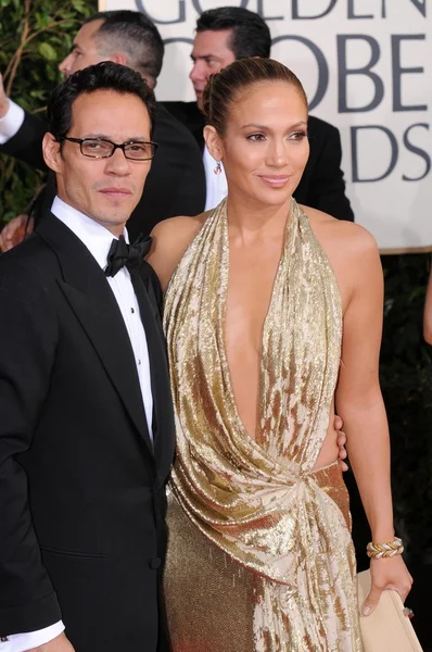 Marc Anthony and Jennifer Lopez at the 66th Annual Golden Globe Awards. Beverly Hilton Hotel, Beverly Hills, CA. 01-11-09 — Stock Photo, Image