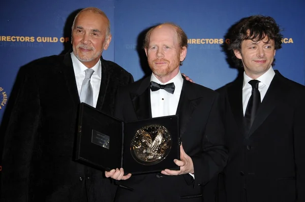 Frank Langella with Ron Howard and Michael Sheen in the press room at the 61st Annual DGA Awards. Hyatt Regency Century Plaza, Los Angeles, CA. 01-31-09 — Stok fotoğraf