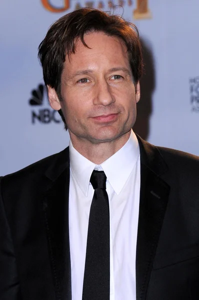 David Duchovny ในห้องสื่อมวลชนที่ 66th Annual Golden Globe Awards เบเวอรี่ ฮิลตัน โฮเทล เบเวอรี่ ฮิลล์ แคลิฟอร์เนียค่ะ 01-11-09 ค่ะ — ภาพถ่ายสต็อก