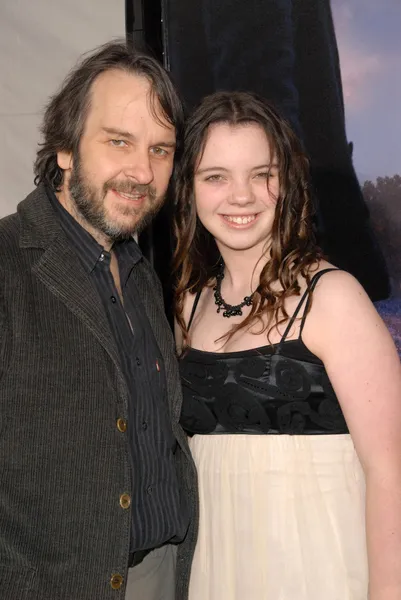 Peter jackson en dochter — Stockfoto