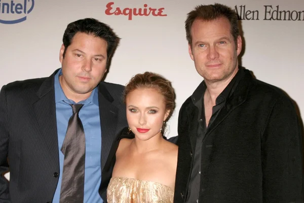 Greg Grunberg with Hayden Panettiere and Jack Coleman — Stock Photo, Image