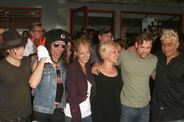 L-R Noah Segan, Don Bolles, Bijou Phillips, Lorna Doom, Shane West and Pat Smear