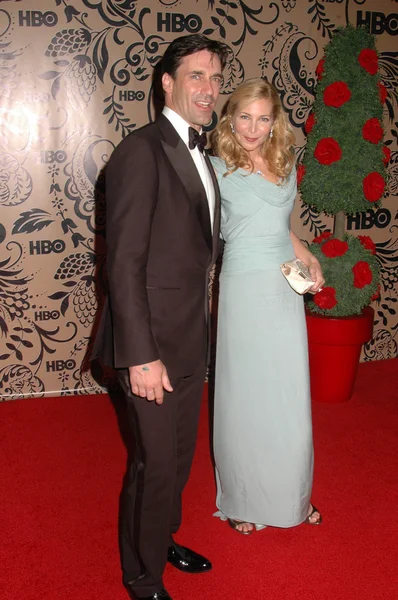 Jon hamm en jennifer westfeldt op hbo's post emmy awards partij. Pacific design center, west hollywood, ca. 09-20-09 — Stockfoto