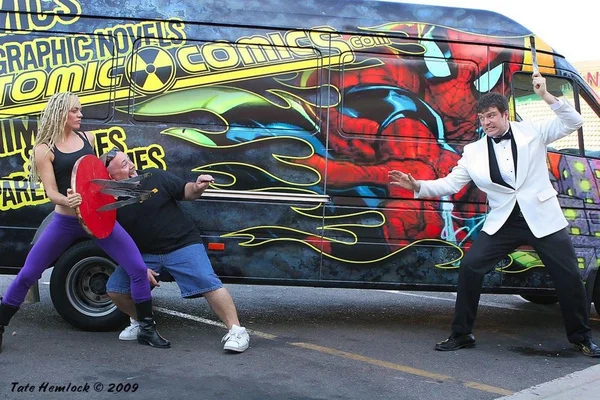 Tonya Kay with Mike Malve and Jack Dagger — Stock Photo, Image