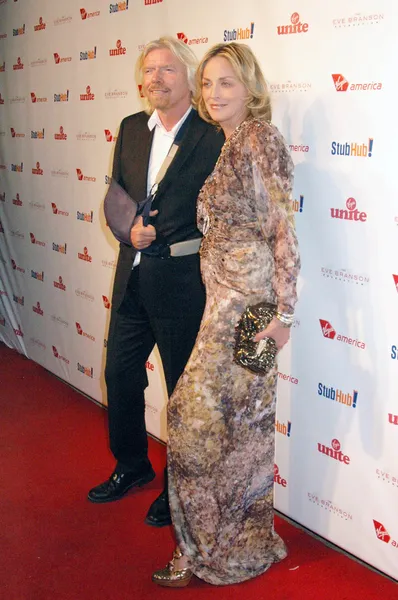 Richard Branson e Sharon Stone — Fotografia de Stock