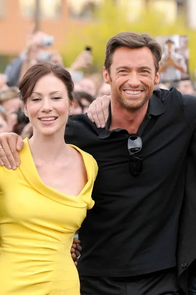 Lynn collins és hugh jackman — Stock Fotó