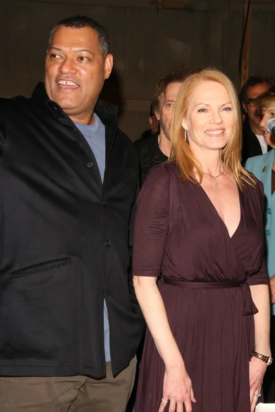 Laurence Fishburne and Marg Helgenberger at the CSI Crime Scene Investigation 200th Episode Celebration. Universal Studios, Universal City, CA. 02-10-09 — 图库照片