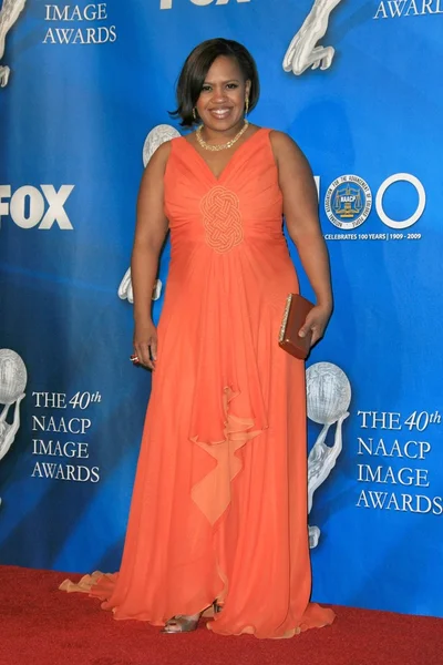 Чандра Уилсон в пресс-центре на 40-й церемонии вручения премии NAACP Image Awards. Аудитория Shrine, Лос-Анджелес, Калифорния. 02-12-09 — стоковое фото