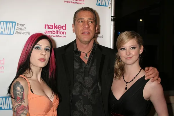 Joanna Angel with Charles Holland and Sunny Lane — Stock Photo, Image