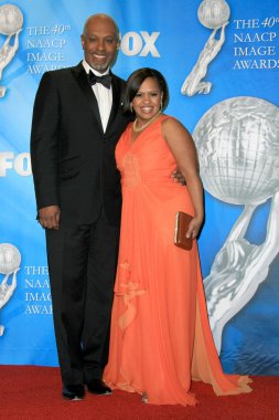 James pickens Jr ve chandra wilson 40 naacp Image Ödülleri, basın odasında. türbe Auditorium, los angeles, ca. 02-12-09