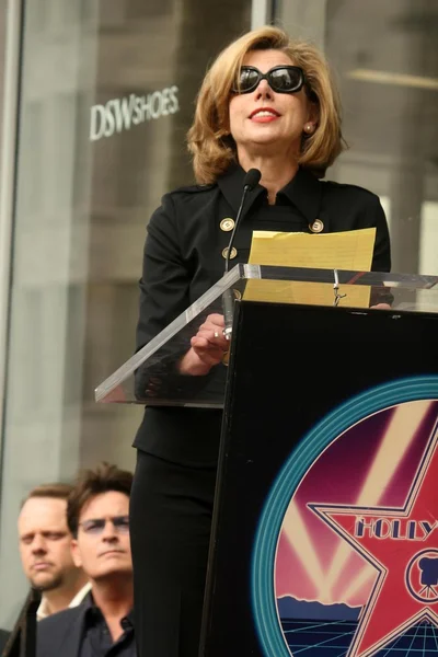 Christine Baranski at the Ceremony Honoring Chuck Lorre with the 2,380th Star on the Hollywood Walk of Fame. Hollywood Boulevard, Hollywood, CA. 03-12-09 — Zdjęcie stockowe