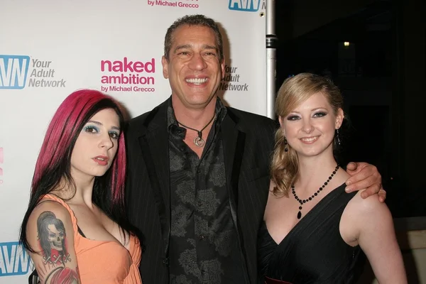 Joanna Angel with Charles Holland and Sunny Lane — Stock Photo, Image