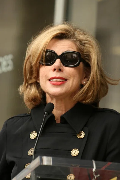 Christine Baranski at the Ceremony Honoring Chuck Lorre with the 2,380th Star on the Hollywood Walk of Fame. Hollywood Boulevard, Hollywood, CA. 03-12-09 — Stock Photo, Image