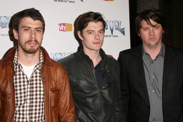 Toby Kebbell with Sam Riley and Orian Williams — Stock Photo, Image