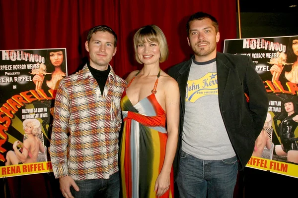 Peter Sickles with Rena Riffel and Mike Justice at the Los Angeles Premiere of 'Trasharella'. Lions Gate Screening Room, Santa Monica, CA. 05-09-09 — Stok fotoğraf