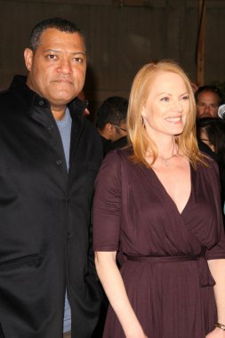 Laurence Fishburne and Marg Helgenberger at the CSI Crime Scene Investigation 200th Episode Celebration. Universal Studios, Universal City, CA. 02-10-09