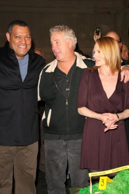 Laurence Fishburne with William Petersen and Marg Helgenberger at the CSI Crime Scene Investigation 200th Episode Celebration. Universal Studios, Universal City, CA. 02-10-09