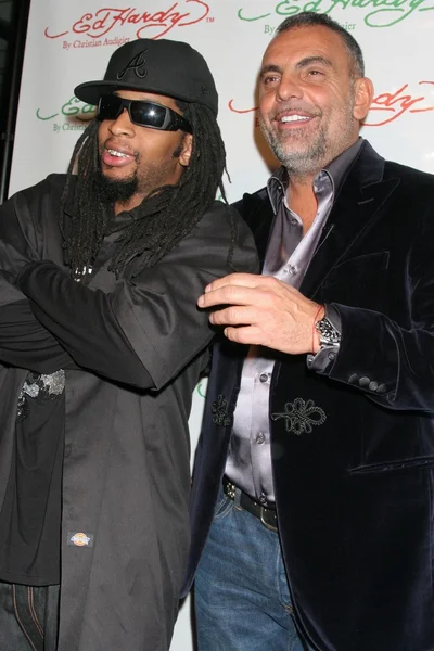 Lil Jon and Christian Audigier at the Ed Hardy Holiday Party. Ed Hardy Store, Hollywood, CA. 12-14-07 — Zdjęcie stockowe