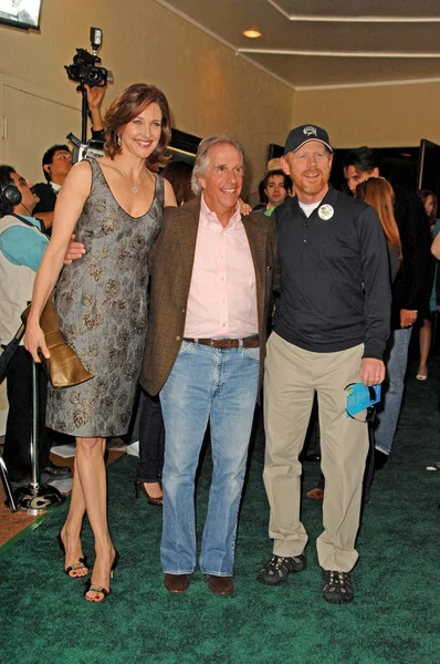 Brenda Strong with Henry Winkler and Ron Howard — Stock Photo, Image