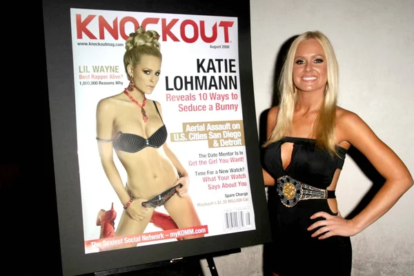 Katie Lohmann at Knockout Magazine August issue Party Holly's West, Santa Monica, CA. 07-03-08 — Stock Photo, Image