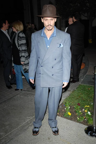 Johnny Depp at a special screening of "Sweeney Todd The Demon Barber of Fleet Street". Paramount Theatre, Hollywood, CA. 12-05-07 — Stock Photo, Image