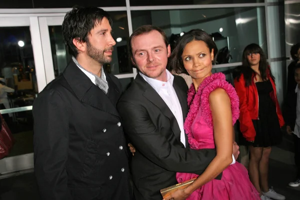 David Schwimmer cu Simon Pegg și Thandie Newton — Fotografie, imagine de stoc