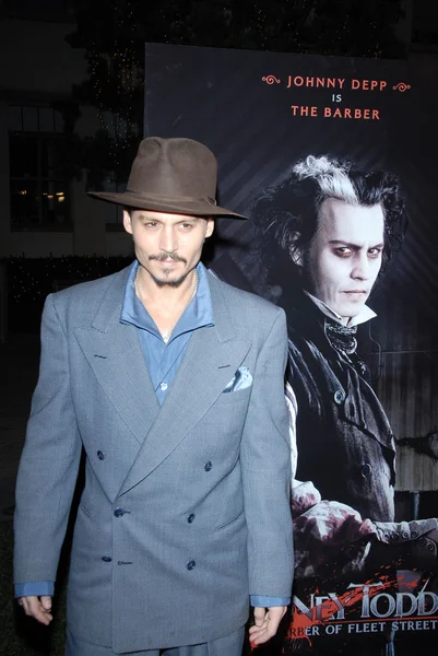 Johnny Depp lors d'une projection spéciale de Sweeney Todd The Demon Barber de Fleet Street. Paramount Theatre, Hollywood, Californie. 12-05-07 — Photo