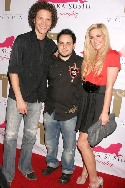 Justin Guarini com Eddie Brik e Kimberly Caldwell — Fotografia de Stock