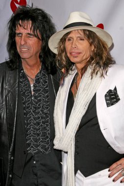 Alice cooper ve steven tyler, 4 yıllık musicares harita fon yardım konseri. müzik kutusu, hollywood, ca. 05-09-08