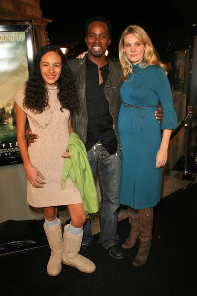 Harold Perrineau com Brittany Perrineau e sua filha — Fotografia de Stock