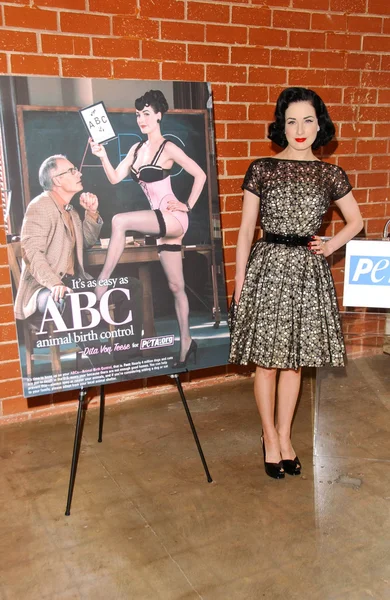 Dita Von Teese at a press conference announcing her advertisement for PETA's Animal Birth Control Campaign. PETA, Los Angeles, CA. 09-24-07