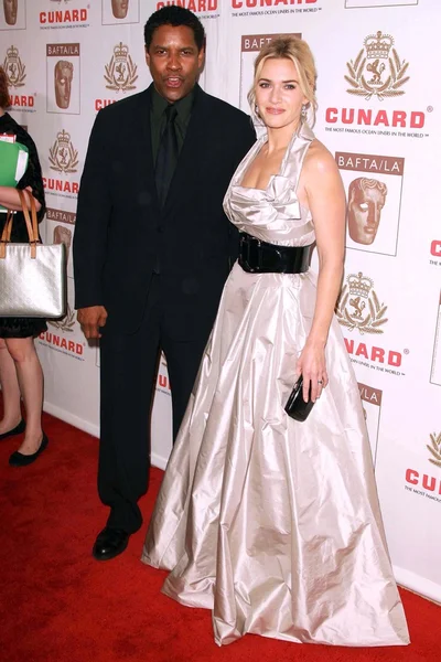 Denzel Washington and Kate Winslet at the 16th Annual BAFTA/LA Cunard Britannia Awards. Private Location, Los Angeles, CA. 11-01-07 — Stock Photo, Image