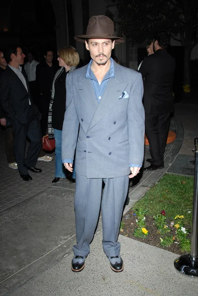 Johnny depp op een speciale screening van "sweeney todd, the demon barber of fleet street". Paramount theatre in hollywood, ca. 12-05-07 — Stockfoto