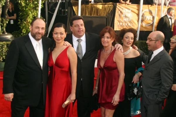 James Gandolfini con Steve Schirripa e John Ventimiglia — Foto Stock