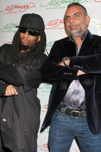 Lil Jon and Christian Audigier at the Ed Hardy Holiday Party. Ed Hardy Store, Hollywood, CA. 12-14-07 — Stockfoto