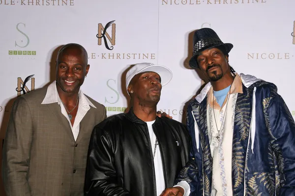 Jerry Rice with Grandmaster Flash and Snoop Dogg — Stock Photo, Image