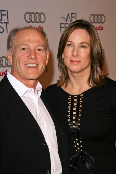 Frank Marshall and Kathleen Kennedy at the AFI Fest 2007 Presentation of "Persepolis". AFI Fest Rooftop Village, Hollywood, CA. 11-10-07 — Stock Photo, Image