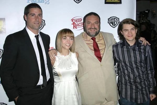 Matthew Fox and Christina Ricci with Joel Silver and Emile Hirsch — Stock Photo, Image