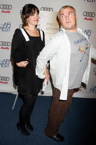 Jack Black e moglie Tanya — Foto Stock