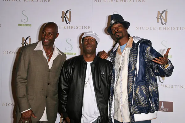 Jerry Rice with Grandmaster Flash and Snoop Dogg — Stock Photo, Image