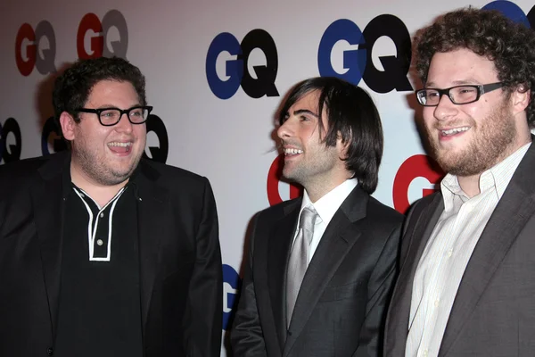 Jonah Hill with Jason Schwartzman and Seth Rogen — Stock Photo, Image